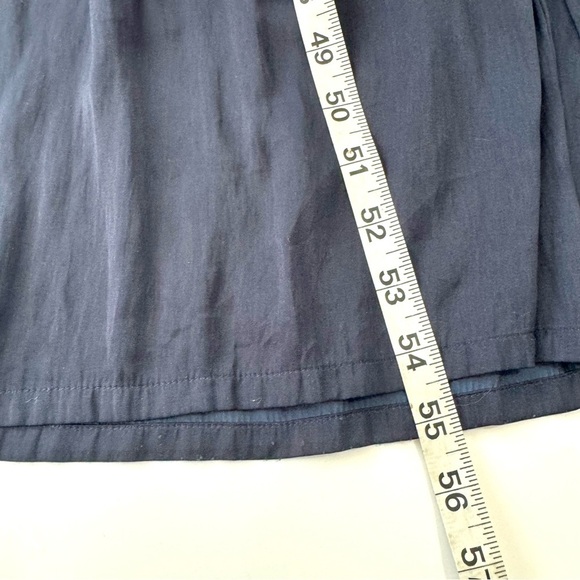 Loft Navy Satin Silky Flutter Sleeve Wide Leg Jumpsuit Sz 8 Contemporary Modern - Picture 14 of 16